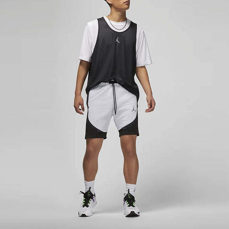 Image of Men's Air Jordan Logo Micro Mark Lacing Colorblock Casual Gray Shorts DM1830-100