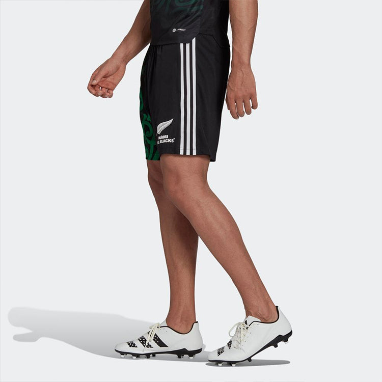 Image of Men's adidas Pattern Printing Stripe Elastic Waistband Straight Shorts Black HG8