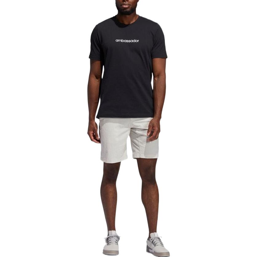 Image of Men's adidas Solid Color Logo Straight Casual Shorts Japanese Version White GL24