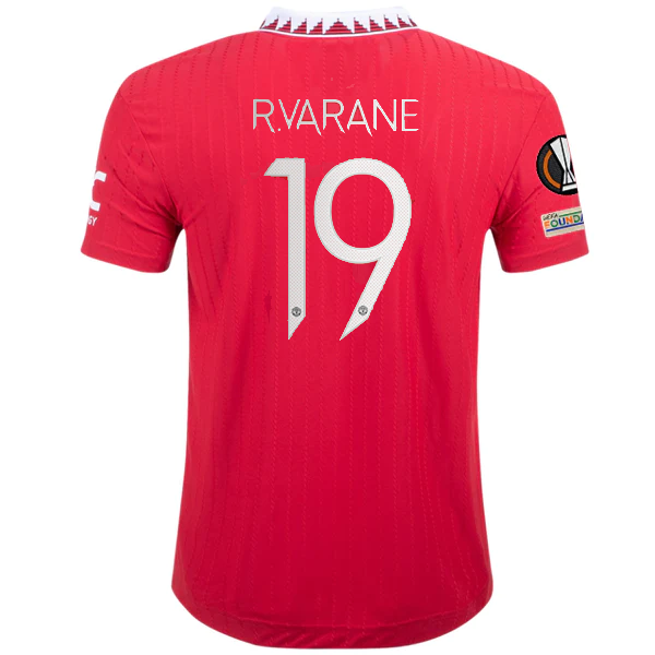 Image of adidas Manchester United Raphaël Varane Authentic Home Jersey w/ Europa League P