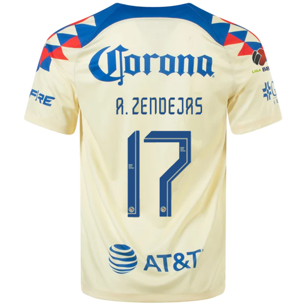Nike Club America Alejandro Zendejas Heimtrikot mit Liga MX Patch 23/24 (Lemon C