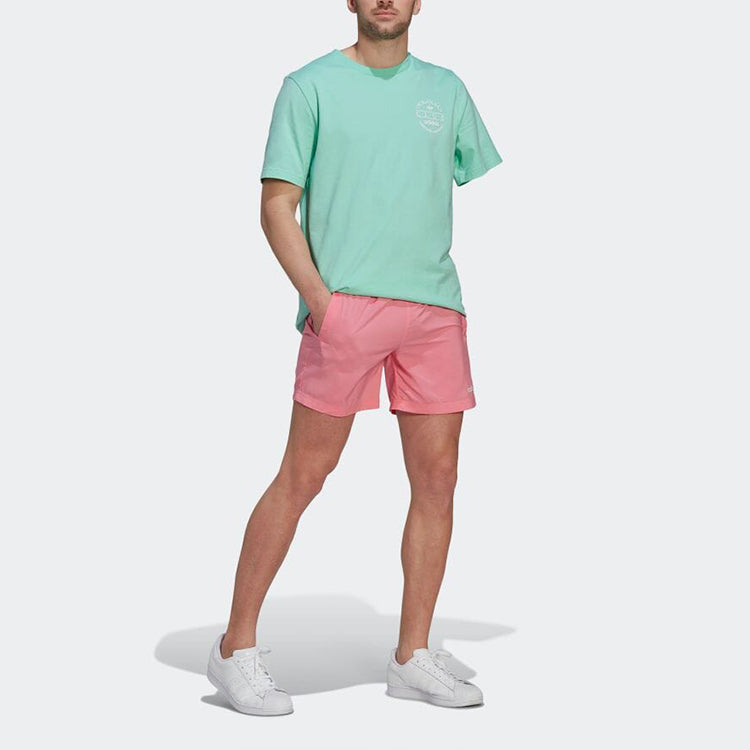 Men's adidas originals Solid Color Logo Alphabet Printing Straight Shorts Japane