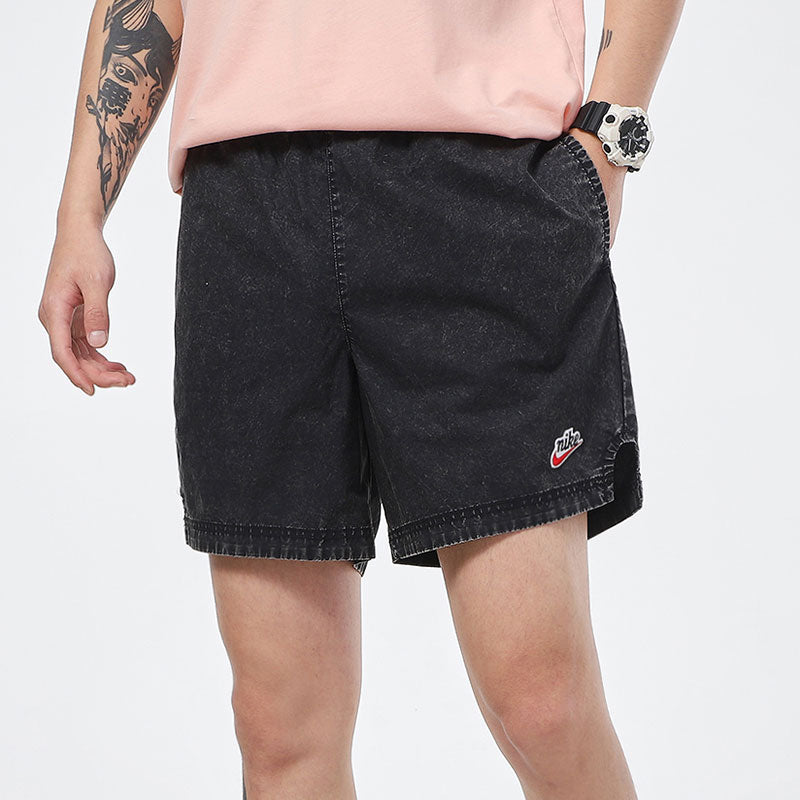 Image of Nike Retro Washed Denim Casual Shorts Black DC1878-010