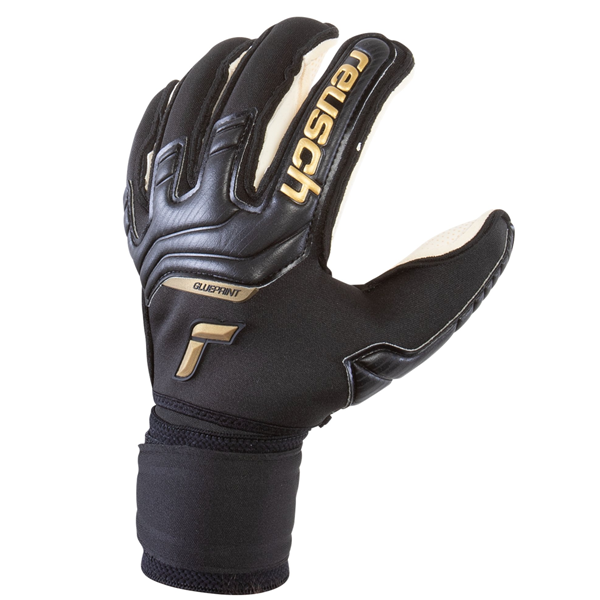 Image of Reusch Attrakt Gold X Glueprint Ortho-Tec Goalkeeper Gloves (Black/Gold)