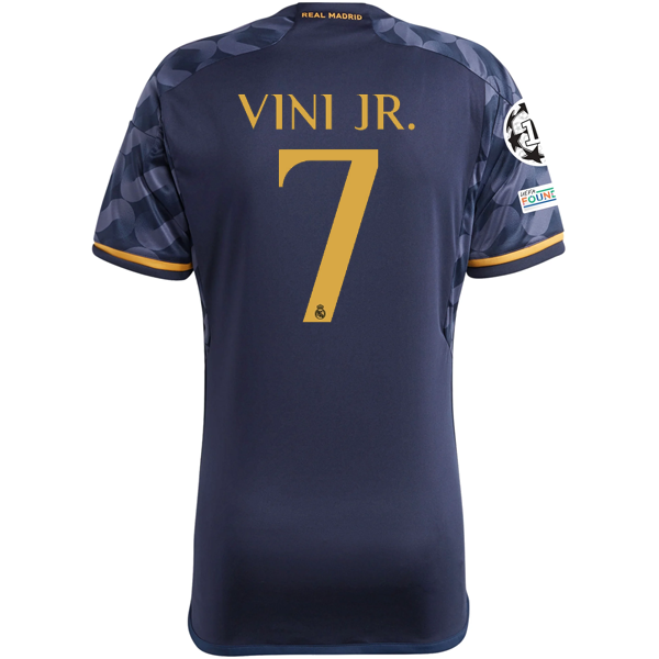 adidas Real Madrid Vini Jr. Away Jersey w/ Champions League + Club World Cup Pat