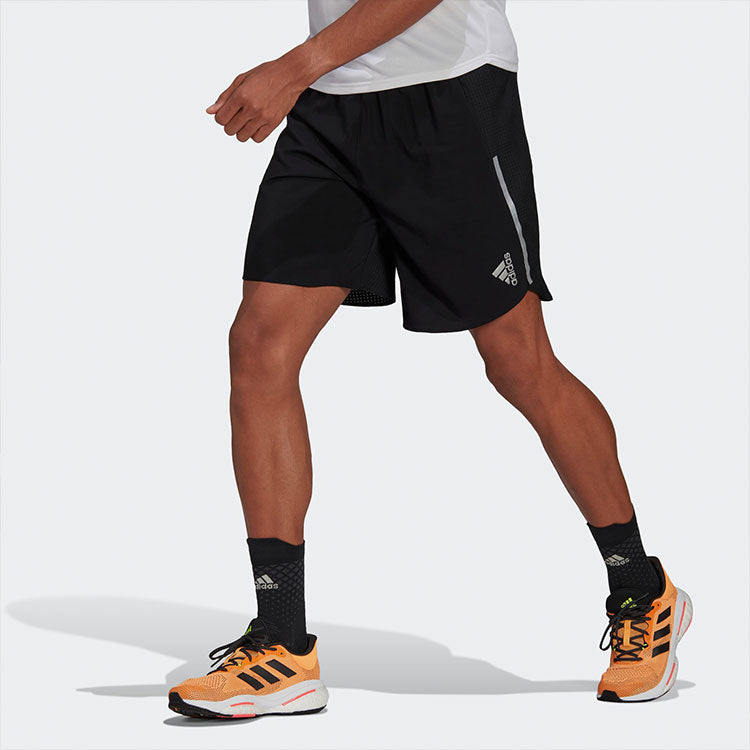 Men's adidas Logo Printing Straight Solid Color Shorts Black H58578