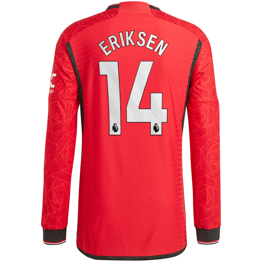 adidas Manchester United Authentic Christian Eriksen Long Sleeve Home Jersey w/