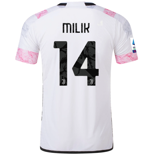 Image of adidas Juventus Authentic Milik Away Jersey w/ Serie A Patch 23/24 (White)