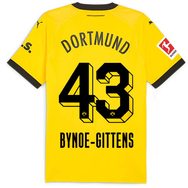 Puma Borussia Dortmund Authentic Bynoe-Gittens Home Jersey w/ Bundesliga Patch 2