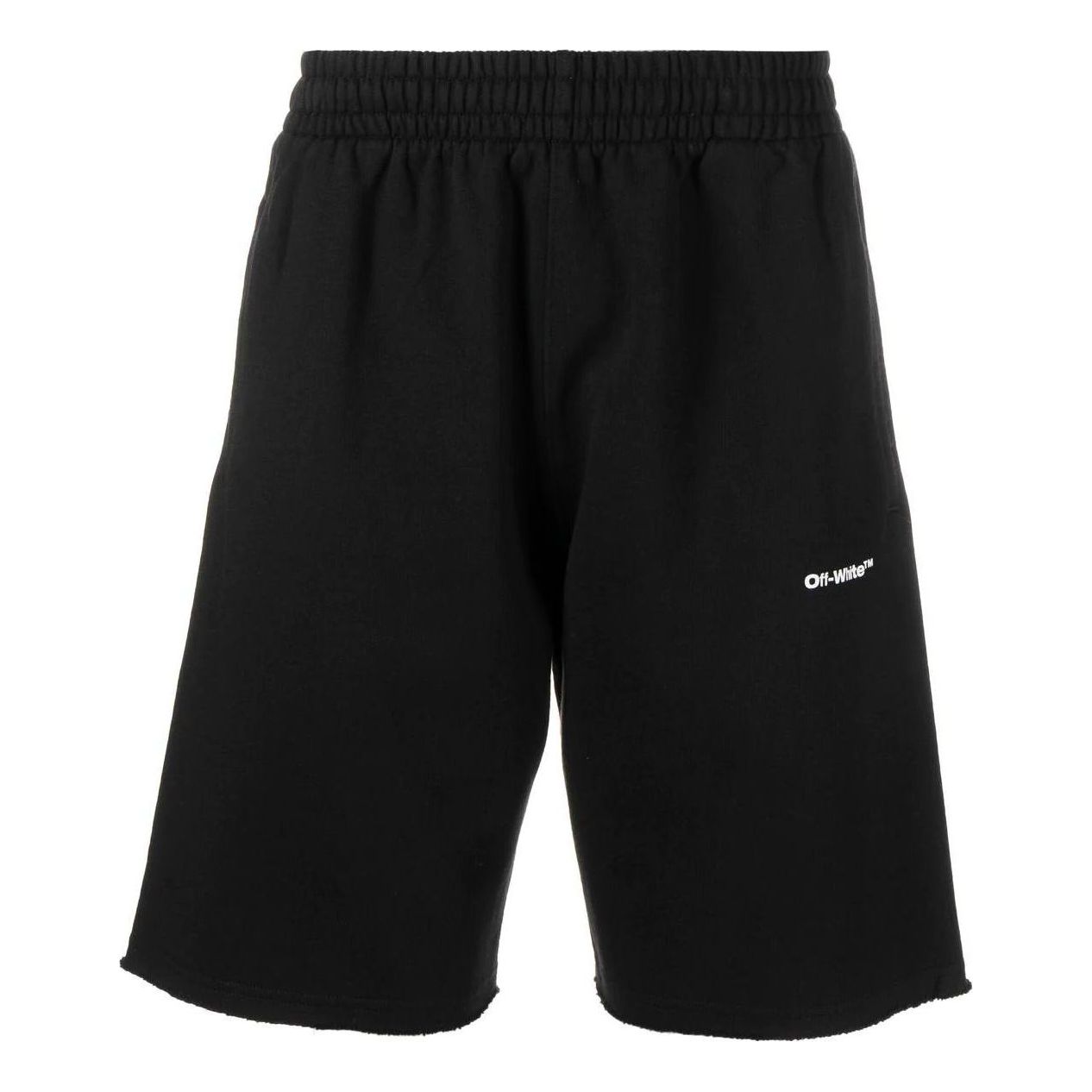 Image of Men's OFF-WHITE SS22 Alphabet Logo Printing Straight Shorts Loose Fit Black OMCI