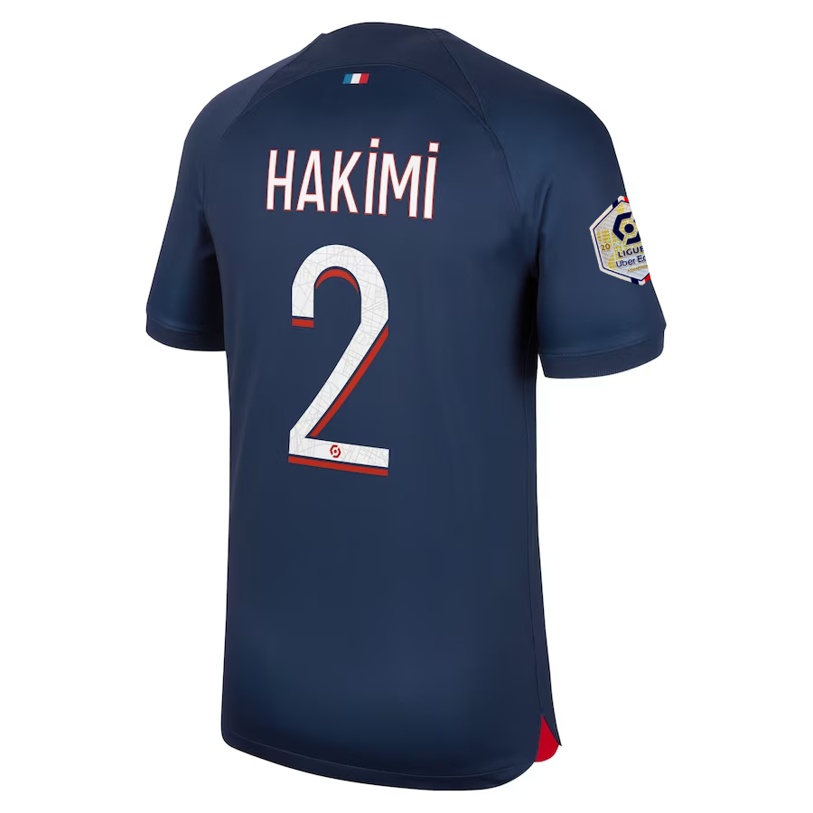 Nike Paris Saint-Germain Achraf Hakimi Home Jersey w/ Ligue 1 Champions Patch 23