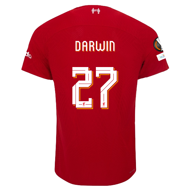 Image of Nike Liverpool Authentic Darwin Núñez Vaporknit Match Home Jersey w/ Europa Leag