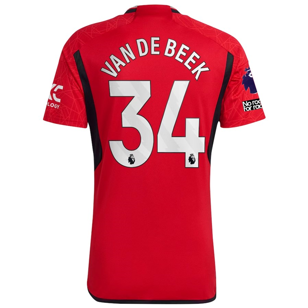 adidas Manchester United Donny van de Beek Home Jersey 23/24 w/ EPL + No Room Fo