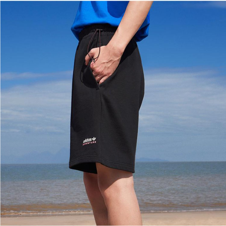 Image of adidas originals Solid Color Cotton Sports Breathable Shorts Black HF4767