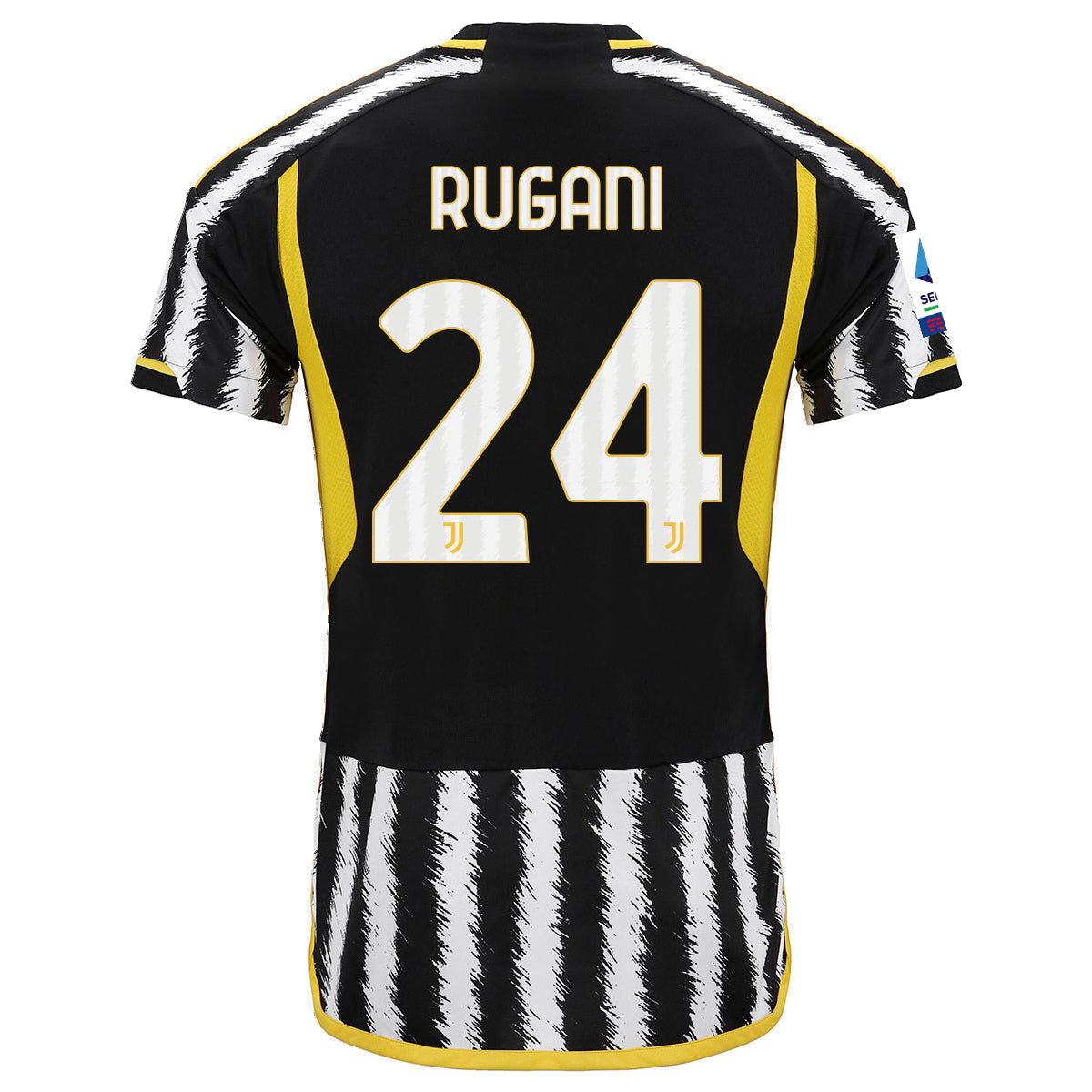 Image of adidas Rugani Juventus Home Authentic Jersey 23/24 w/ Serie A Patch (Black/White