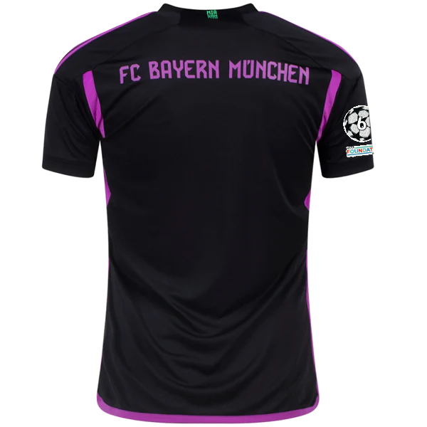 adidas Bayern Munich Away Jersey w/ Champions League Patches 23/24 (Black)