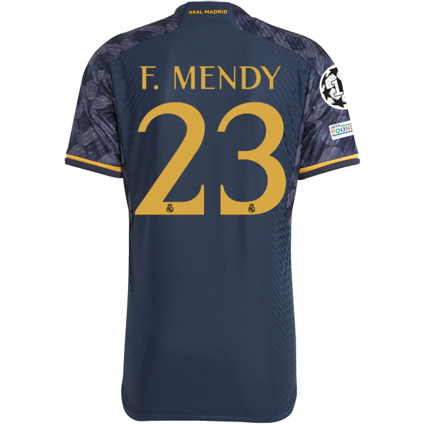 Image of adidas Real Madrid Authentic Ferland Mendy Away Jersey w/ Champions League + Clu