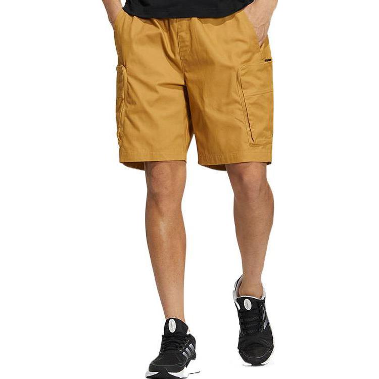Image of Men's adidas Solid Color Logo Printing Casual Straight Shorts Yellow HM2987