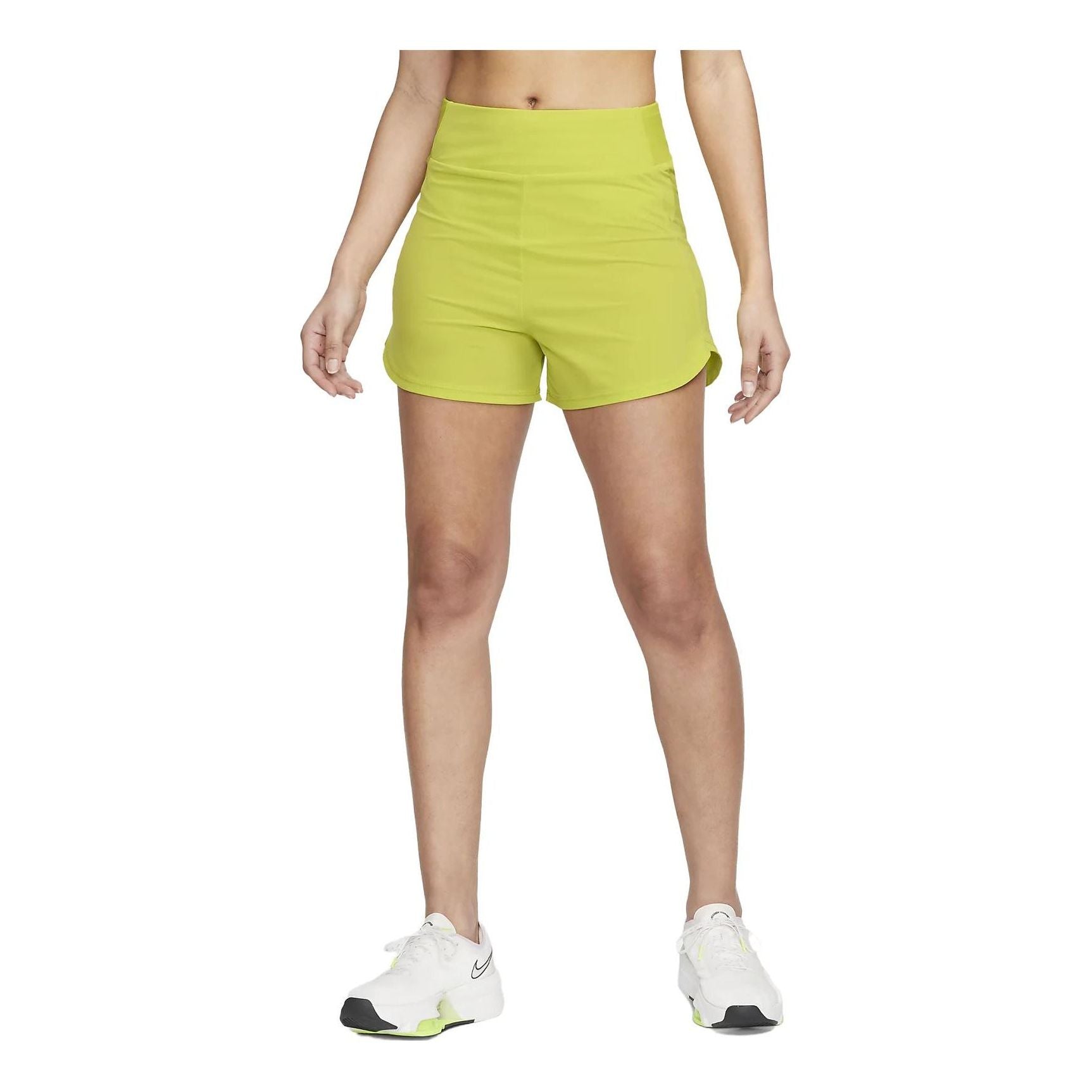 (WMNS) Nike Bliss Dri-FIT Fitness High-Waisted Brief-Lined Shorts 'Green' DX6019