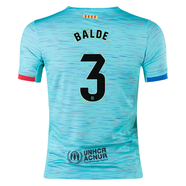 Nike Youth Barcelona Alejandro Balde Third Jersey 23/24 (Light Aqua/Royal Blue)