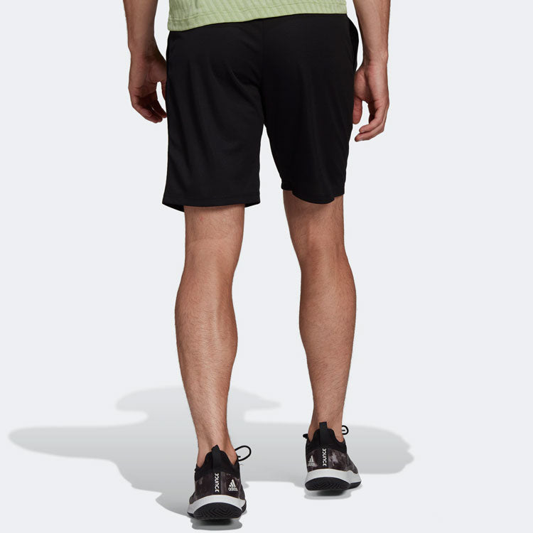 Men's adidas AceClub Series Solid Color Logo Printing Casual Sports Shorts Black