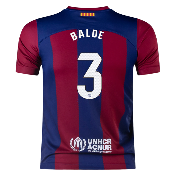Nike Youth Barcelona Alejandro Balde Home Jersey 23/24 (Deep royal Blue/Noble Re