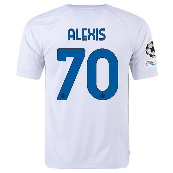 Image of Nike Inter Milan Alexis Sanchez Away Jersey w/ Champions League + Copa Italia Pa