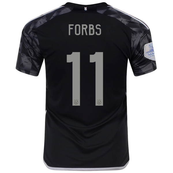 Image of adidas Ajax Carlos Forbs Third Jersey w/ Eredivise League Patch 23/24 (Black)