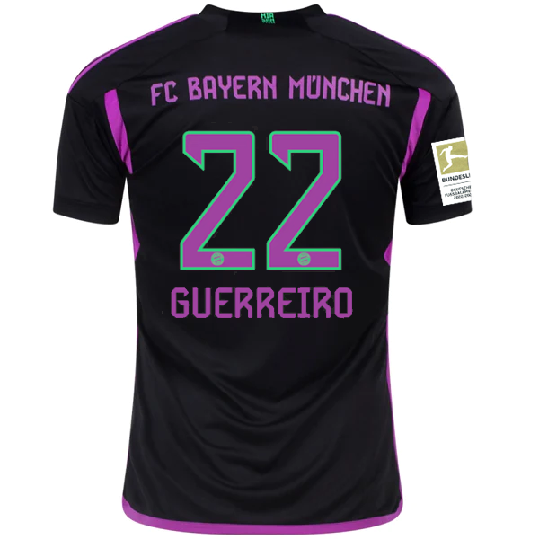Image of adidas Bayern Munich Raphaël Guerreiro Away Jersey w/ Bundesliga Champions Patch