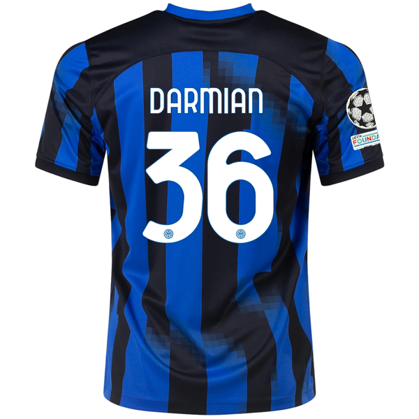 Nike Inter Milan Matteo Darmian Home Jersey w/ Champions League + Copa Italia Pa
