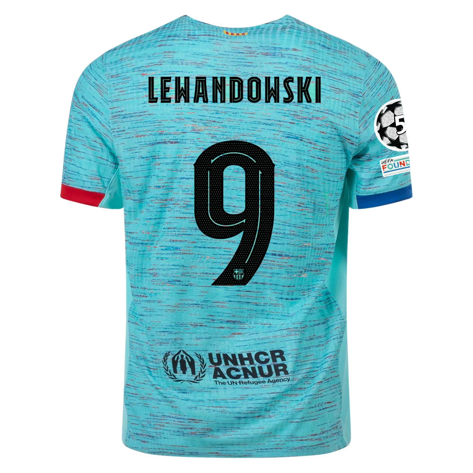 Image of Nike Barcelona Authentic Robert Lewandowski Match Vaporknit Third Jersey w/ Cham