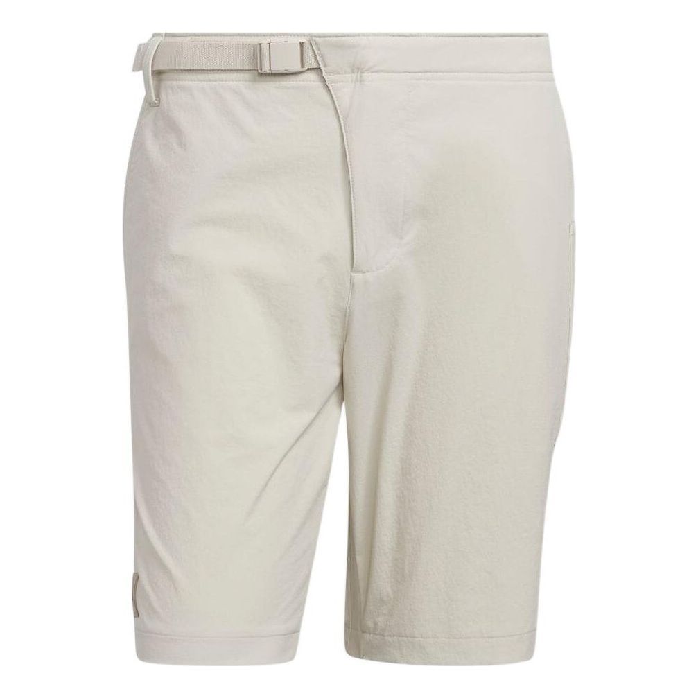 Image of adidas Solid Color Side  Belt Straight Shorts Men's Creamy White HS5622