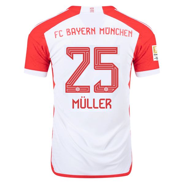 Image of adidas Bayern Munich Authentic Thomas Müller Home Jersey w/ Bundesliga Champions