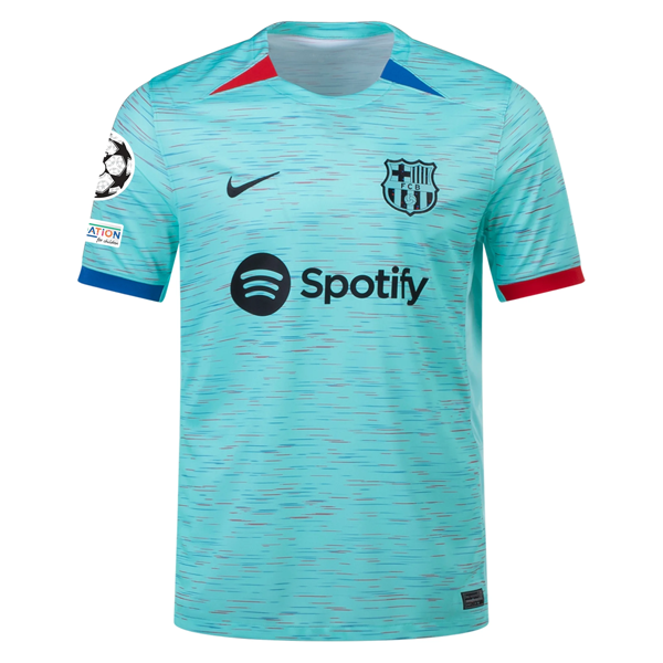 Image of Nike Barcelona Robert Lewandowski Third Jersey w/ Champions League Patches 23/24