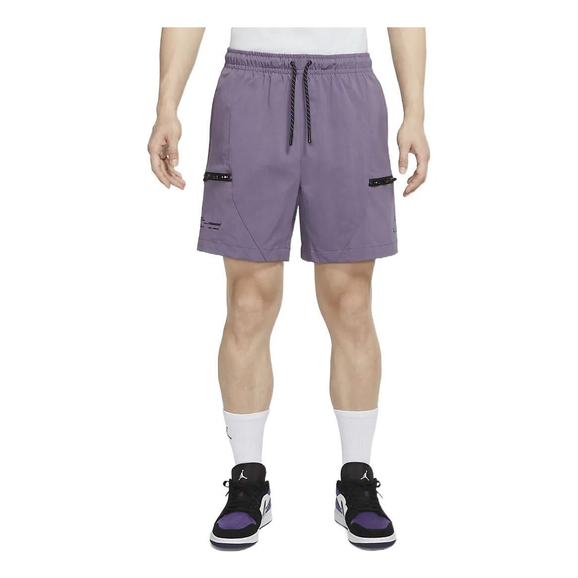 Image of Air Jordan 23 Solid Color Casual Sports Shorts Purple DQ8086-553