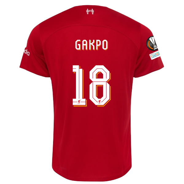 Nike Liverpool Cody Gakpo Home Jersey w/ Europa League Patches 23/24 (Red/White)