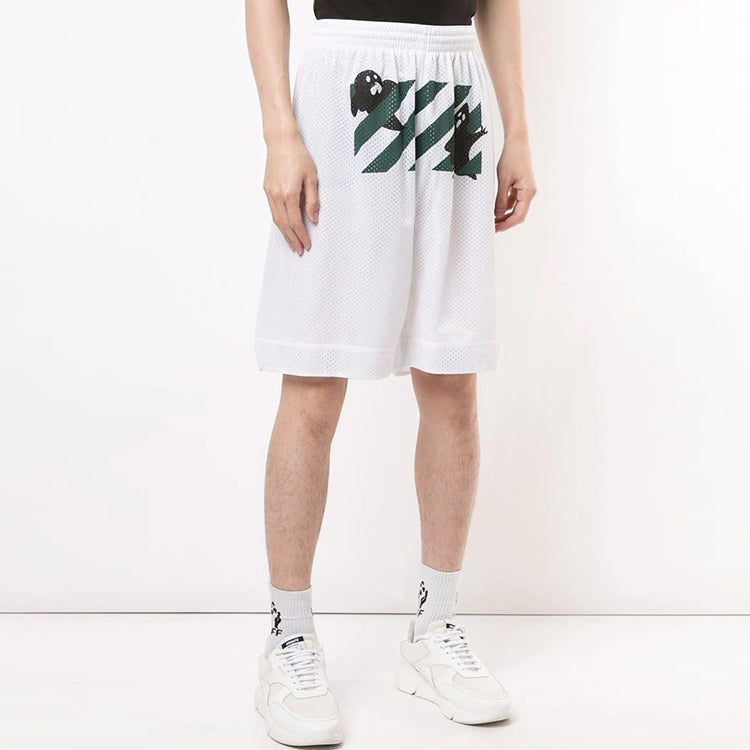 Image of OFF-WHITE Printing Hollow Out Design Shorts White OMCI005E20JER0020110