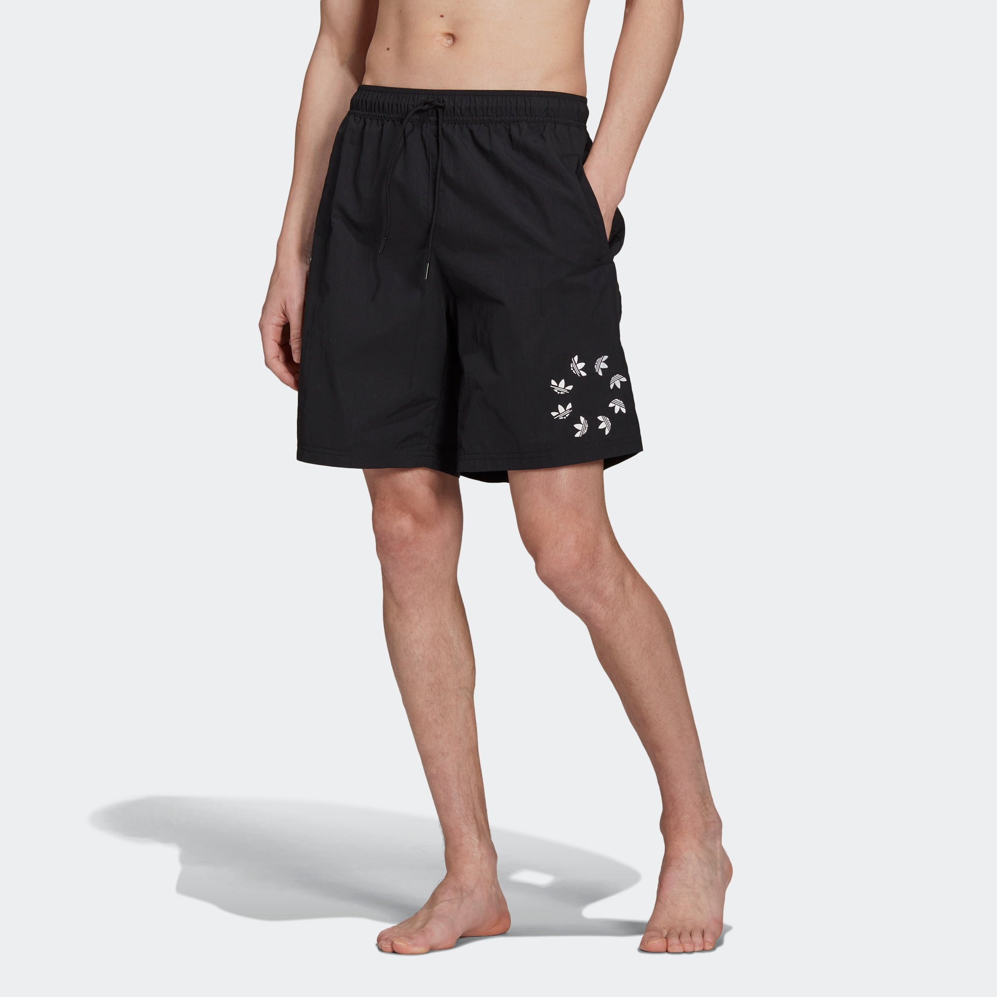 Image of adidas originals St Swimshort Casual Sports Breathable Lacing Shorts Black H3772