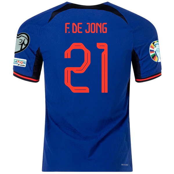 Nike Netherlands Frenkie De Jong Match Authentic Away Jersey w/ Euro Qualifying