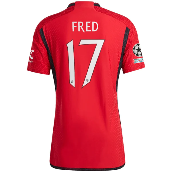 Image of adidas Manchester United Authentic Fred Home Jersey 23/24 w/ Champions League Pa
