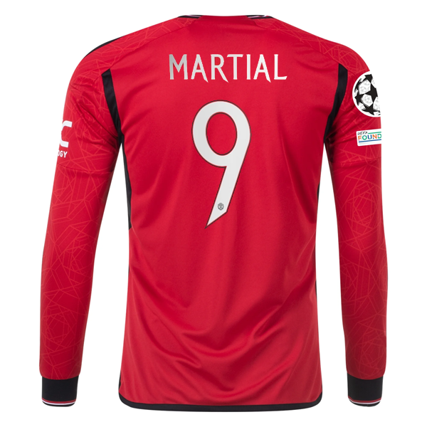 Image of adidas Manchester United Authentic Anthony Martial Long Sleeve Home Jersey w/ Ch
