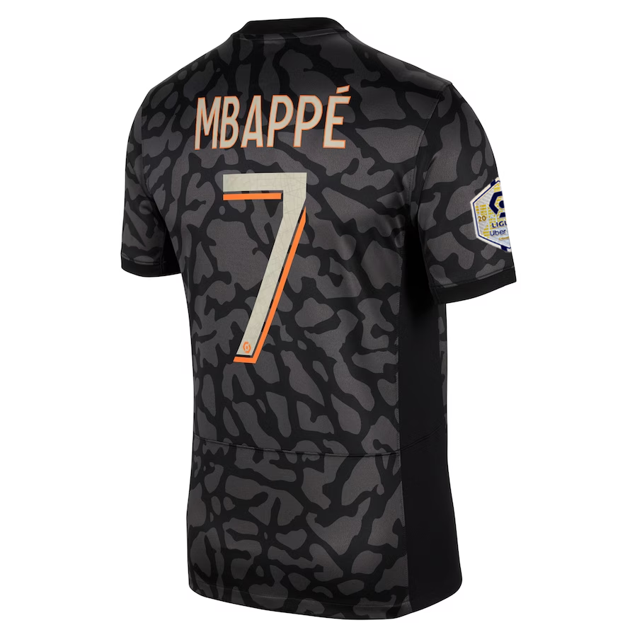 Nike Paris Saint-Germain Kylian Mbappe Third Jersey w/ Ligue 1 Patch 23/24 (Anth