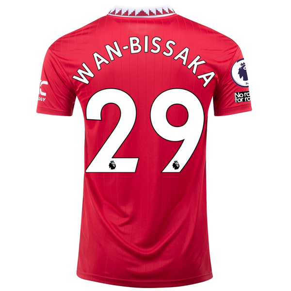 Image of adidas Manchester United Aaron Wan-Bissaka Home Jersey w/ EPL + No Room For Raci