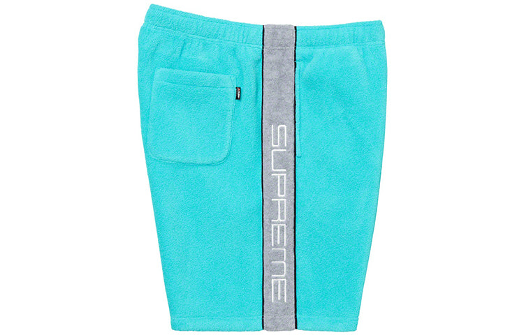 Supreme FW19 Week 10 Polartec Short Light Blue Logo SUP-FW19-927