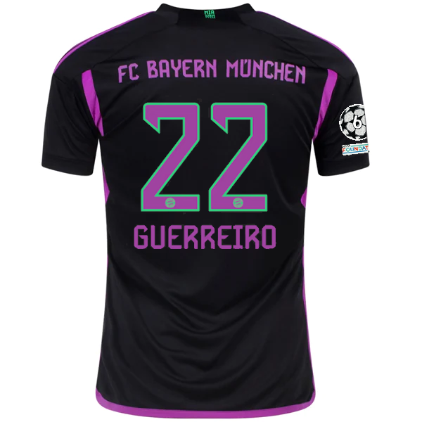 Image of adidas Bayern Munich Raphaël Guerreiro Away Jersey w/ Champions League Patches 2