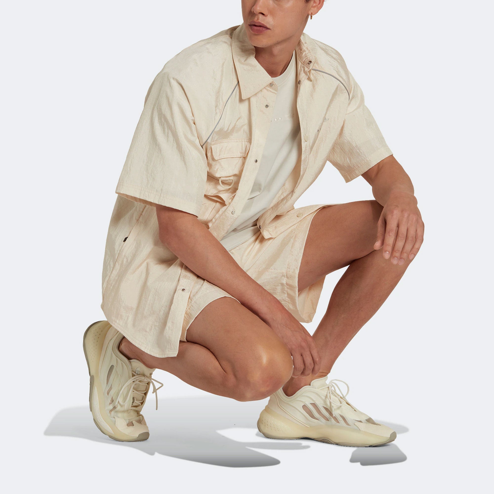 Image of adidas originals Solid Color Casual Sports Shorts Yellow White HK2741
