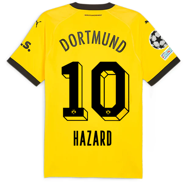 Puma Borussia Dortmund Authentic Thorgan Hazard Home Jersey w/ Champions League