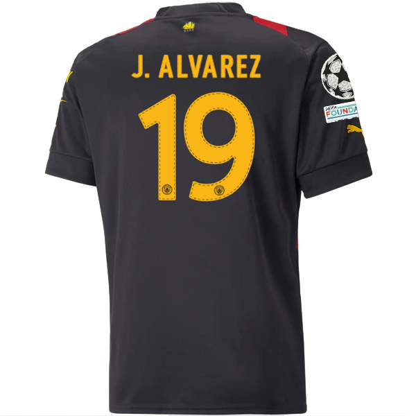 Puma Manchester City Julian Alvarez Away Jersey w/ Champions League Patches 22/2