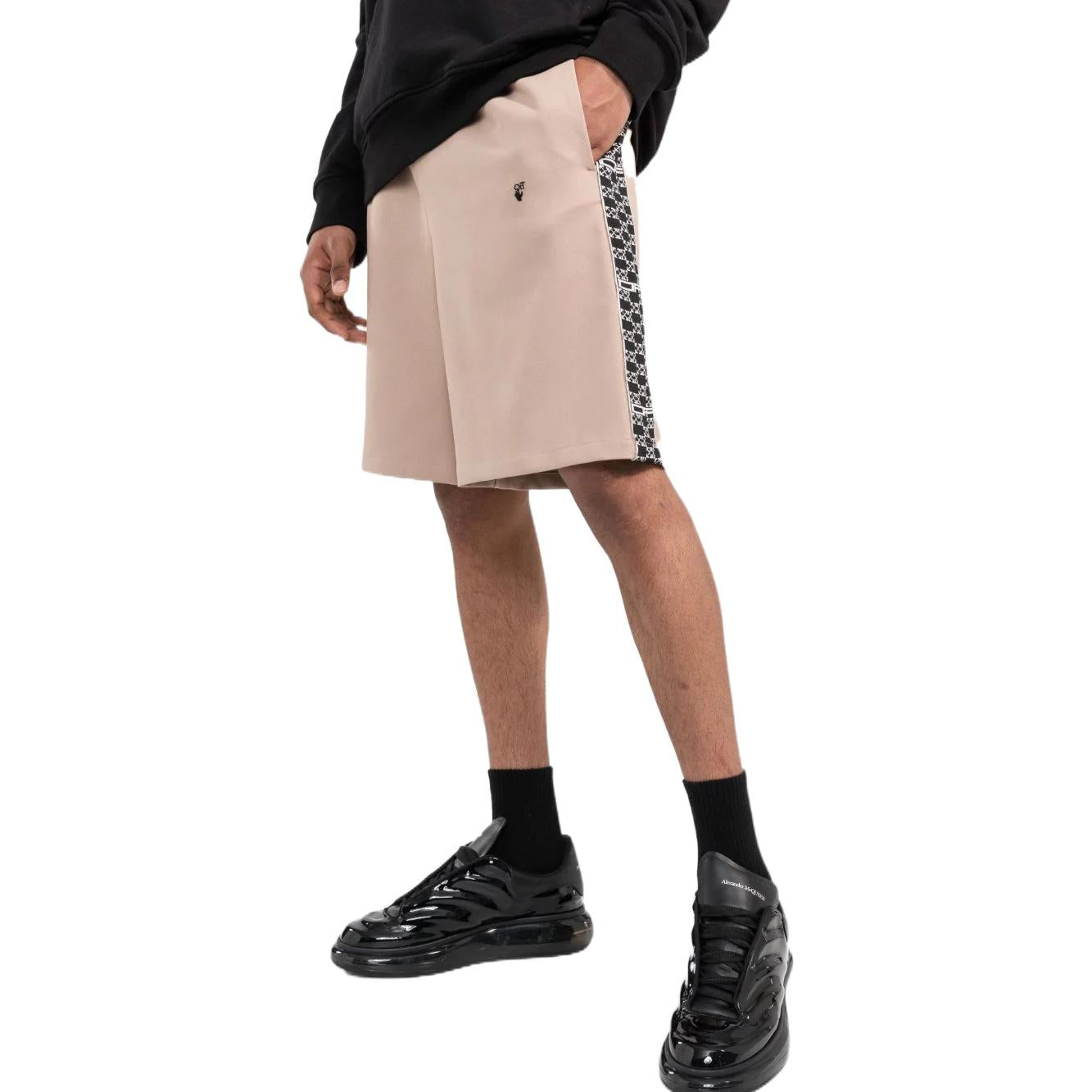Men's OFF-WHITE SS22 Solid Color Large Shorts Pink OMCB056S22FAB0016201