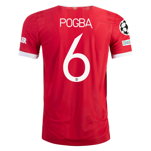 Image of adidas Authentic Manchester United Paul Pogba Home Jersey w/ Champions League Pa